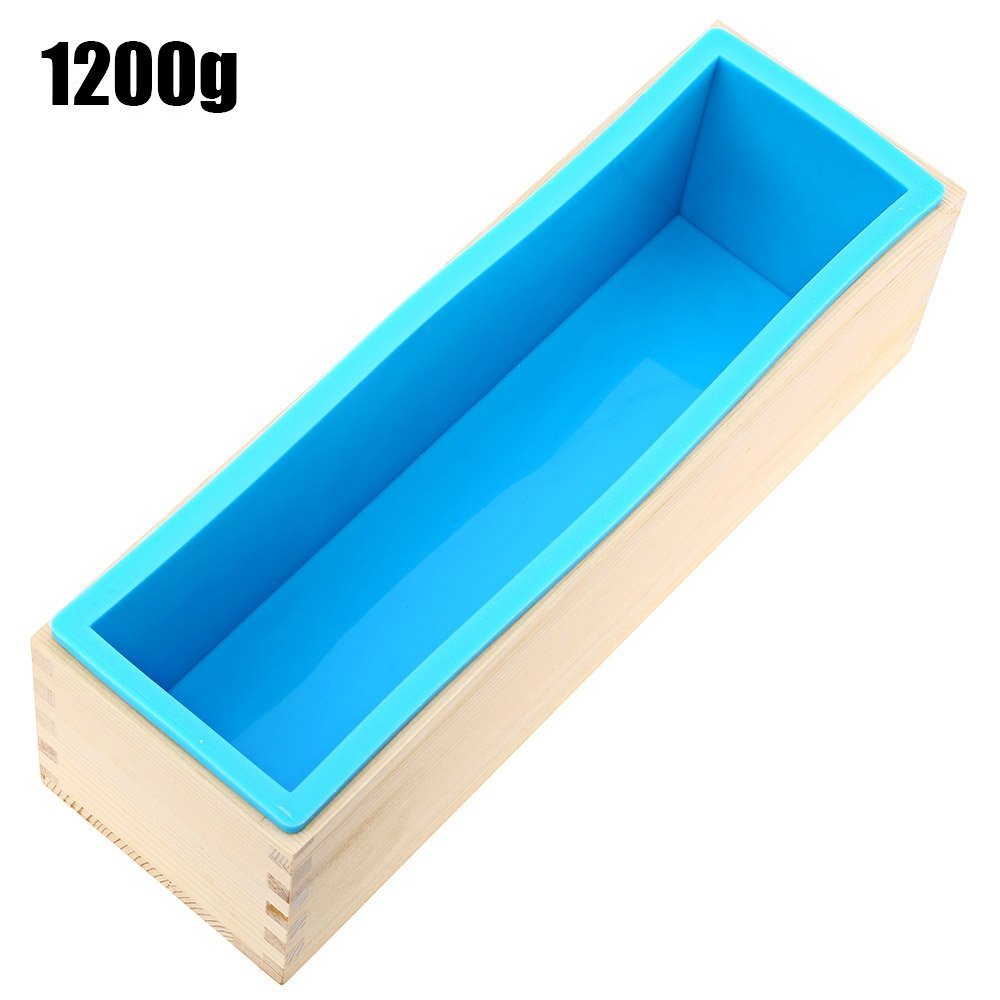 YFShine Flexible Rectangle Silicone Soap Loaf Mold Wooden Box DIY