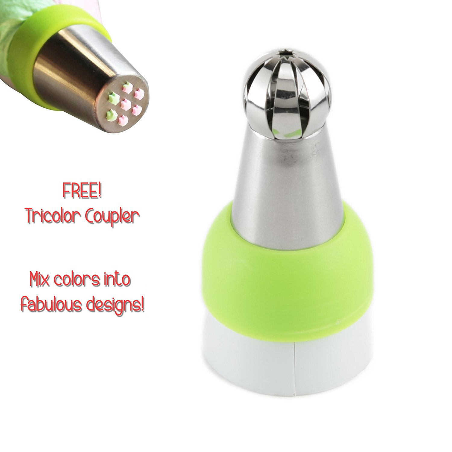 28 pcs Sphere Russian Piping Tips Set 21 Icing Tips (XXL Size) + FREE