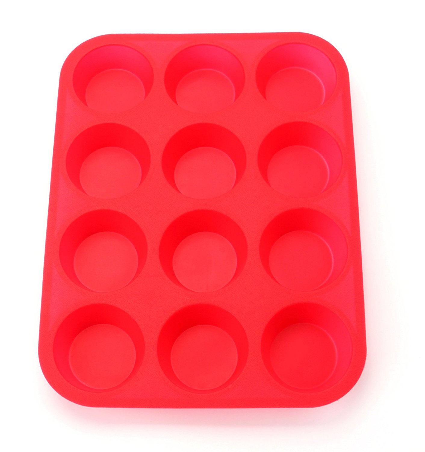 Bekith 12 Cup Large Silicone Muffin Pans & Cupcake Baking Pan / Non