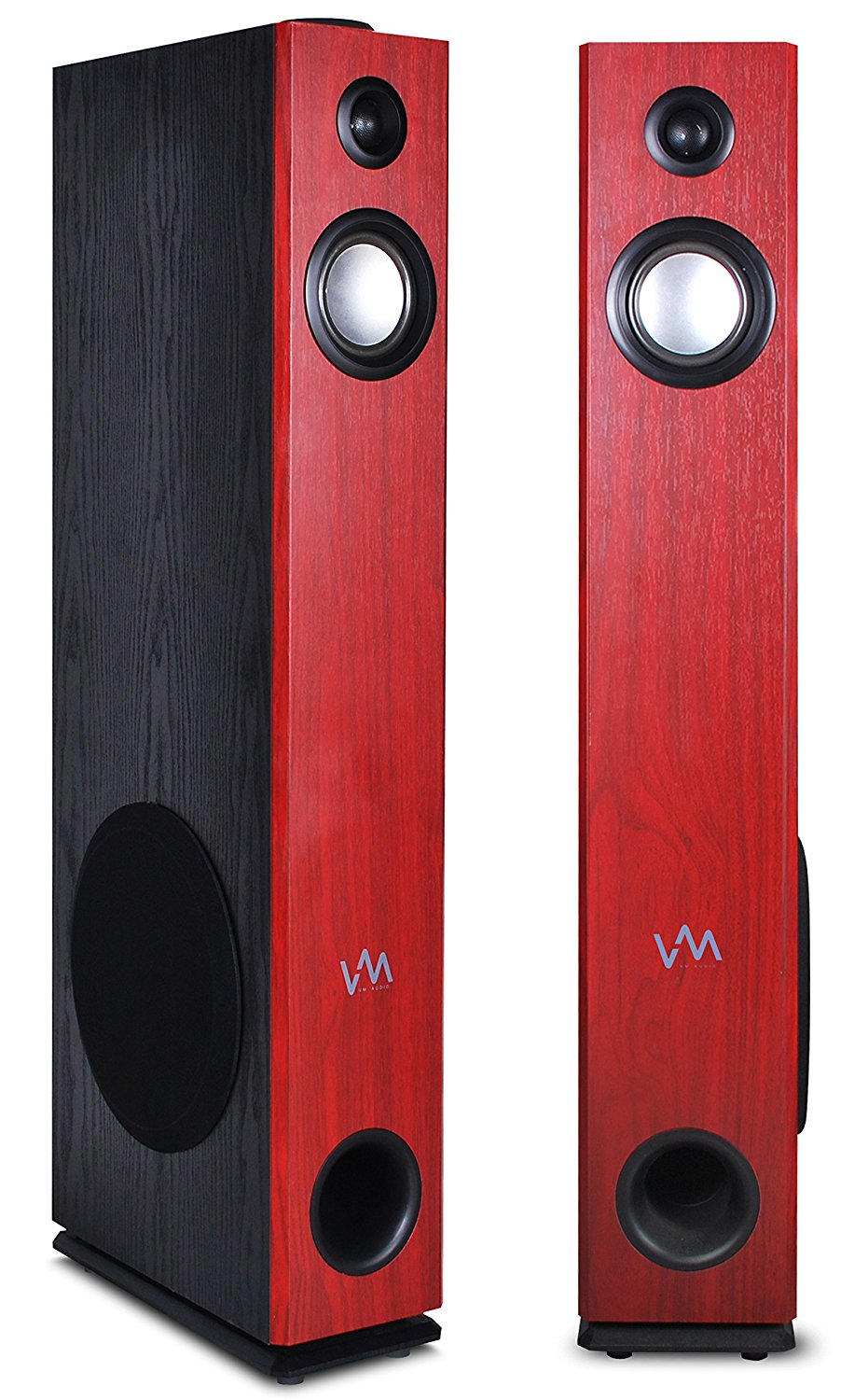VM Audio EXAT10 Cherry/Black Floorstanding Powered Bluetooth Tower