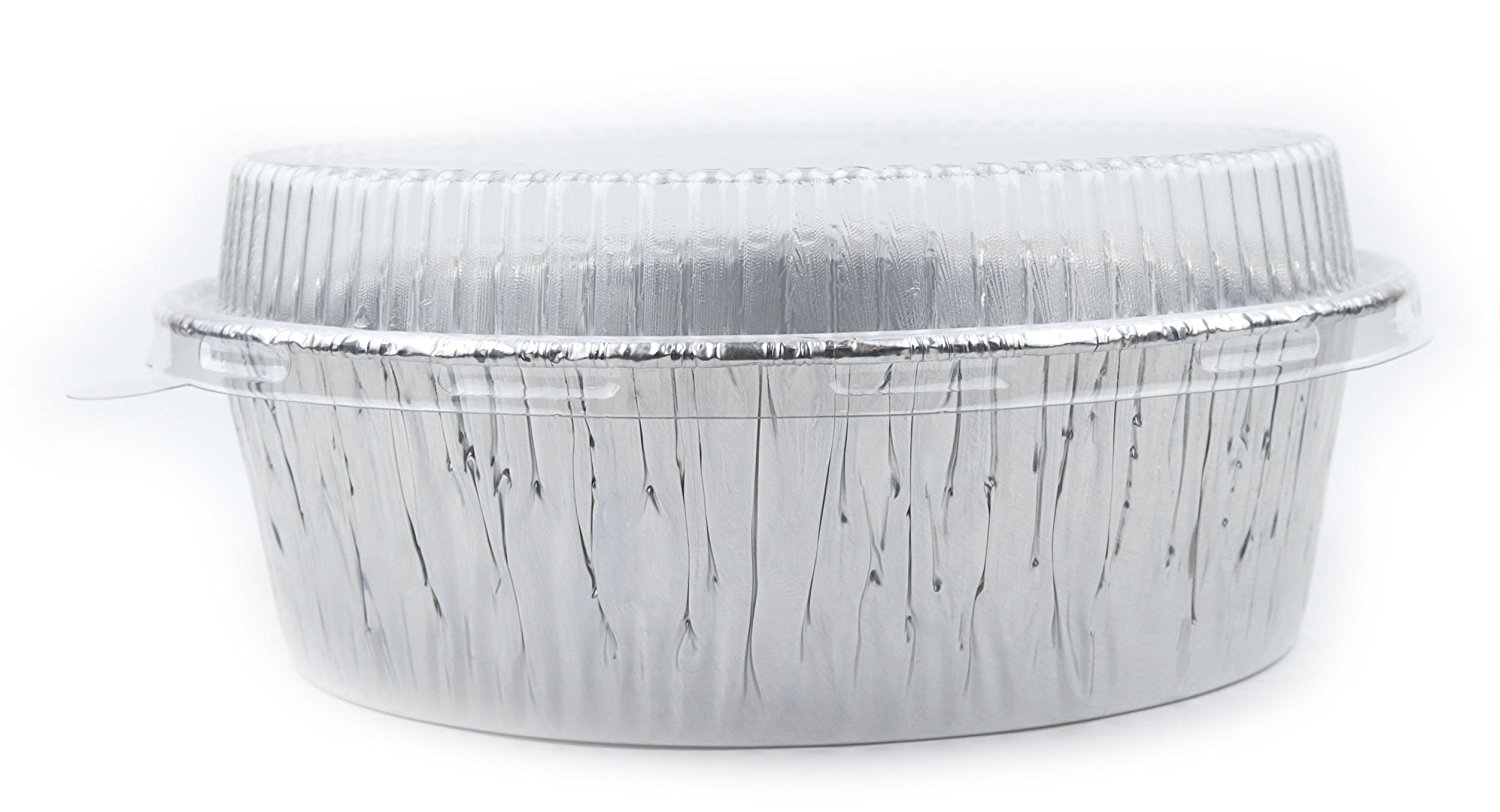 Disposable Foil 6" Tart Pan, Round Baking Pan, Aluminum Pot Pie Pan Baking Tin with Lids, 10