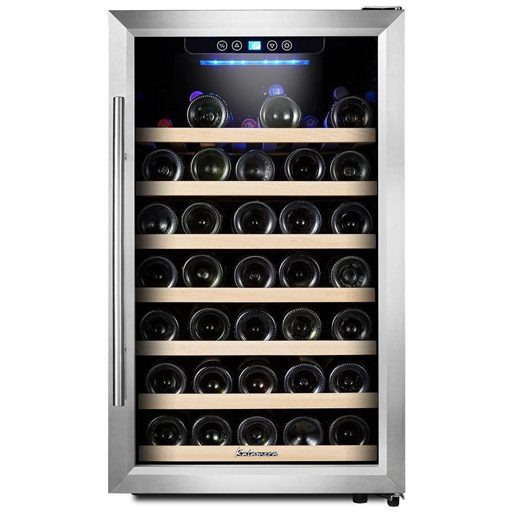 Kalamera 28 Bottle Stainless Steel Freestanding Wine Refrigerator N9