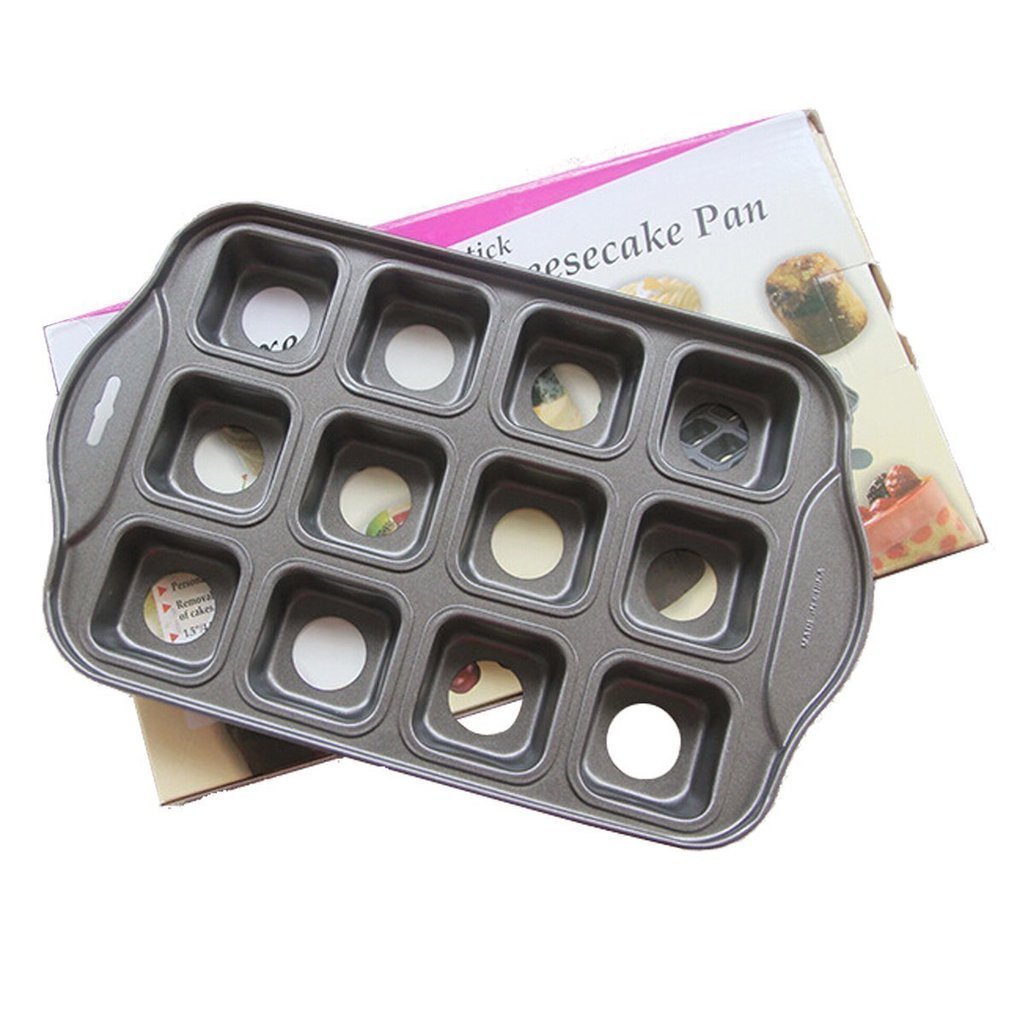 Befamous 12 Cups Nonstick Muffin Cupcake Pan Removable Bottoms Round