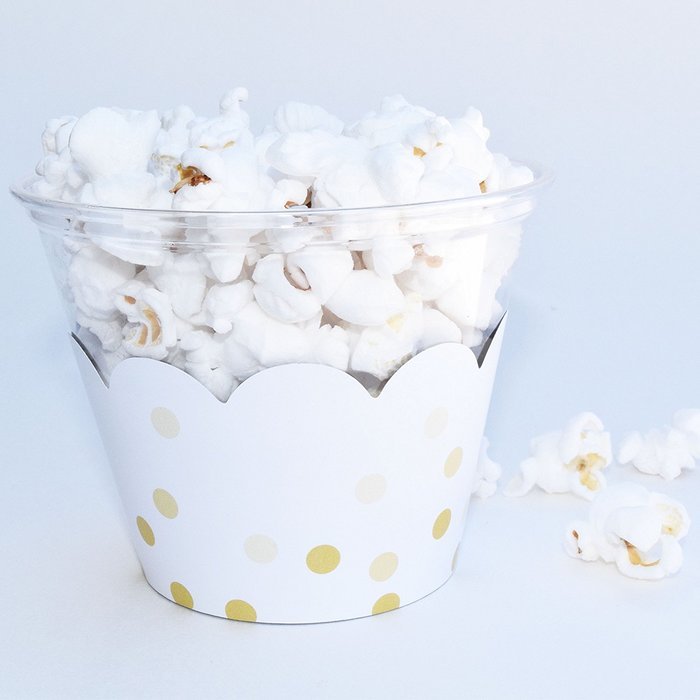 Cupcake Wrappers, Gold Ombre Polka Dots, Black and White Stripe