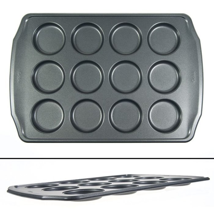 12 Cavity Bake Pan Muffin Top Cookie Whoopie Pie Heavy Duty Metal Sheet