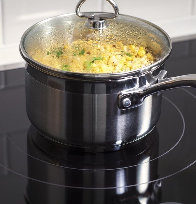 GE Profile 36" Touch Control Black Glass Cooktop with Stainless Steel