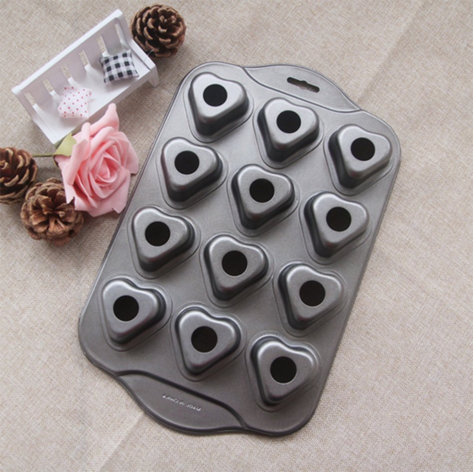 Tosnail 12 Cavity Heartshaped Mini Cheesecake Pan Cupcake Pan with