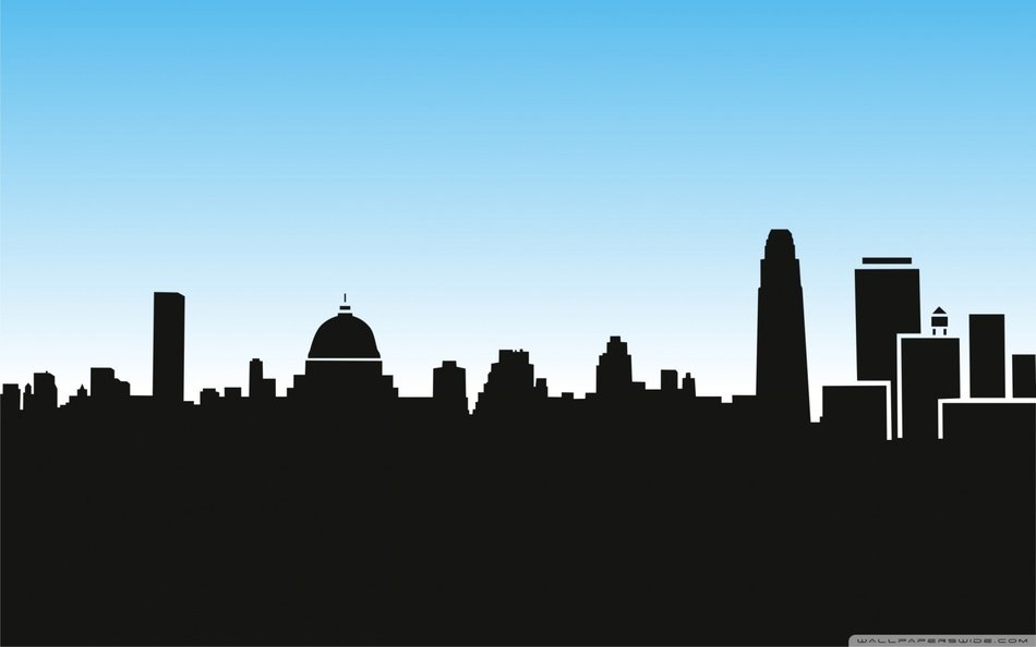 City Skyline Silhouette black drawing free image download