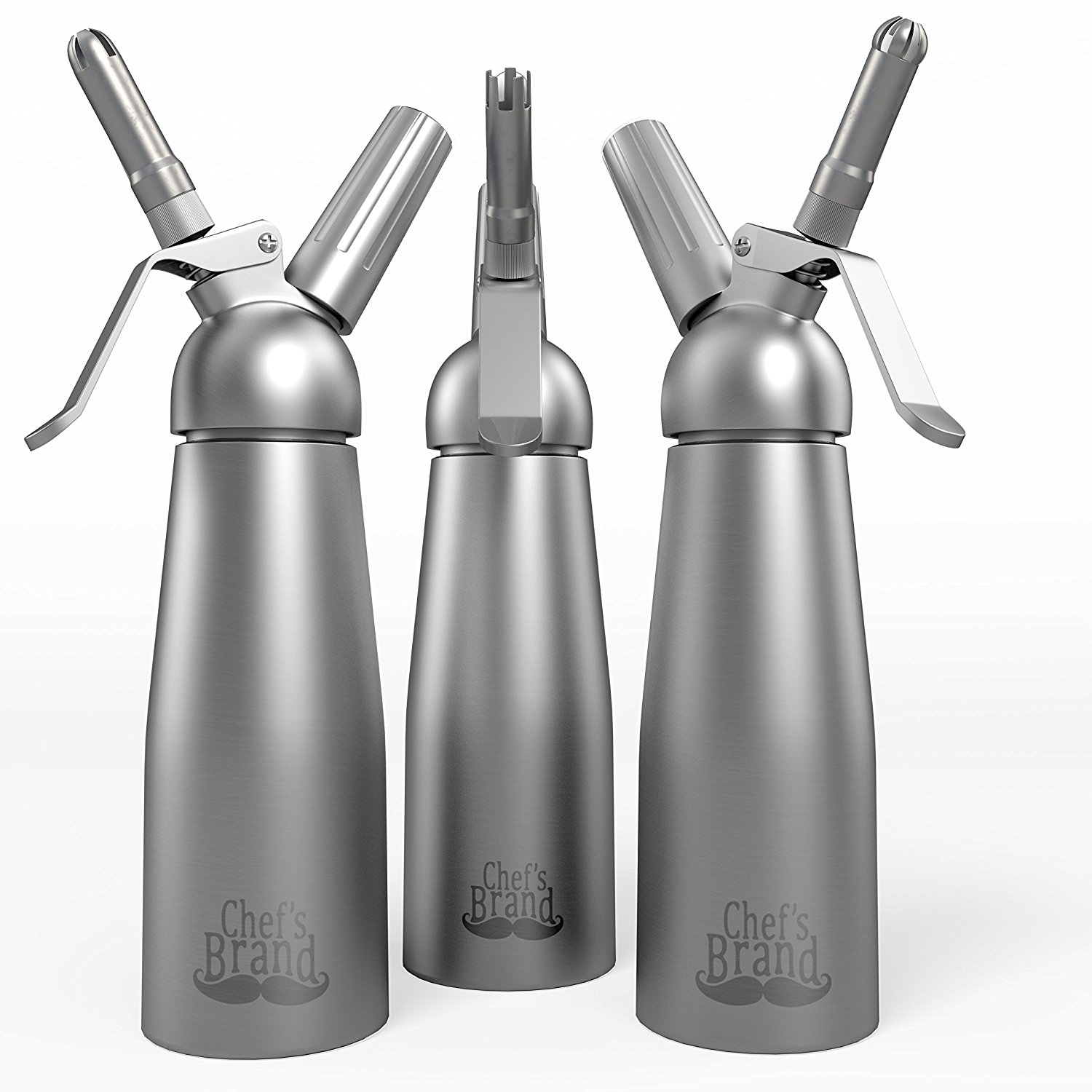 Chef Quality Whipped Cream Dispenser / Cream Whipper, 1 Pint with 3