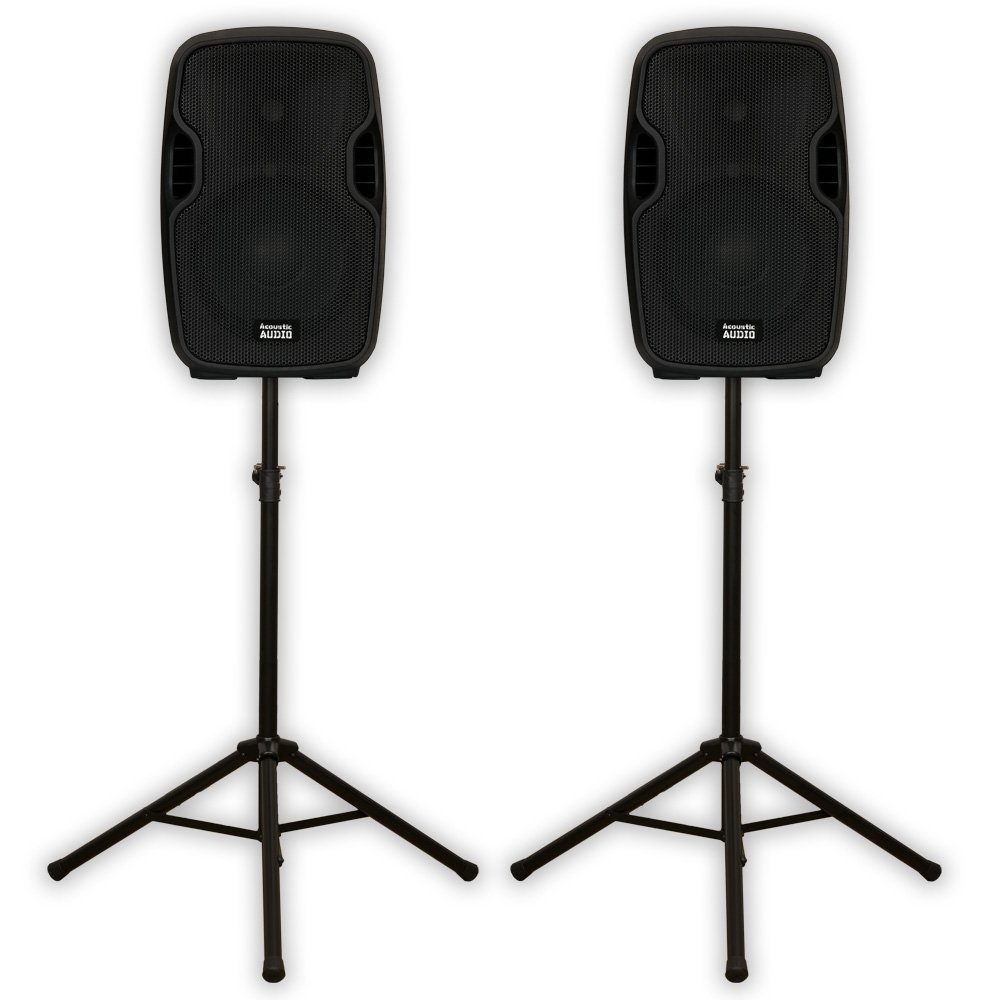 Acoustic Audio AA8UB Powered 1200 Watts 8" Bluetooth Speaker Pair and