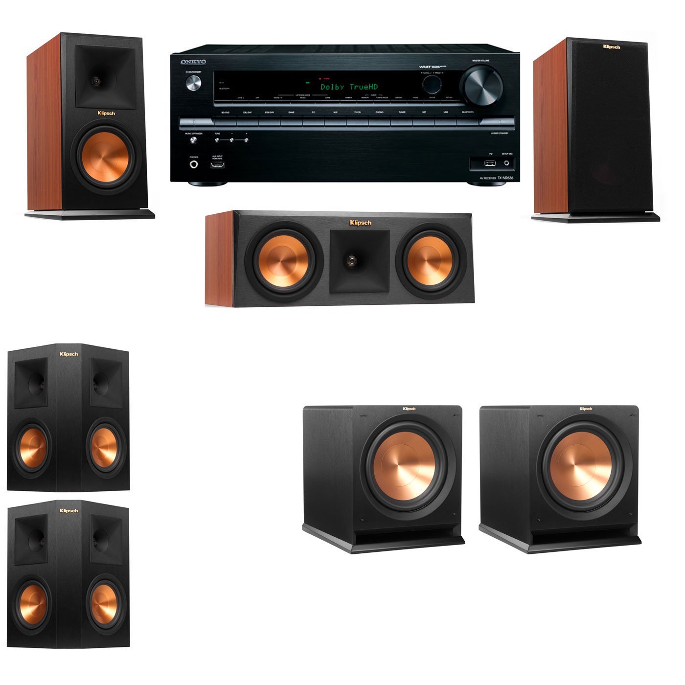 Klipsch RP150MCH Monitor Speaker 5.2 R112SW Onkyo TXNR646 free image