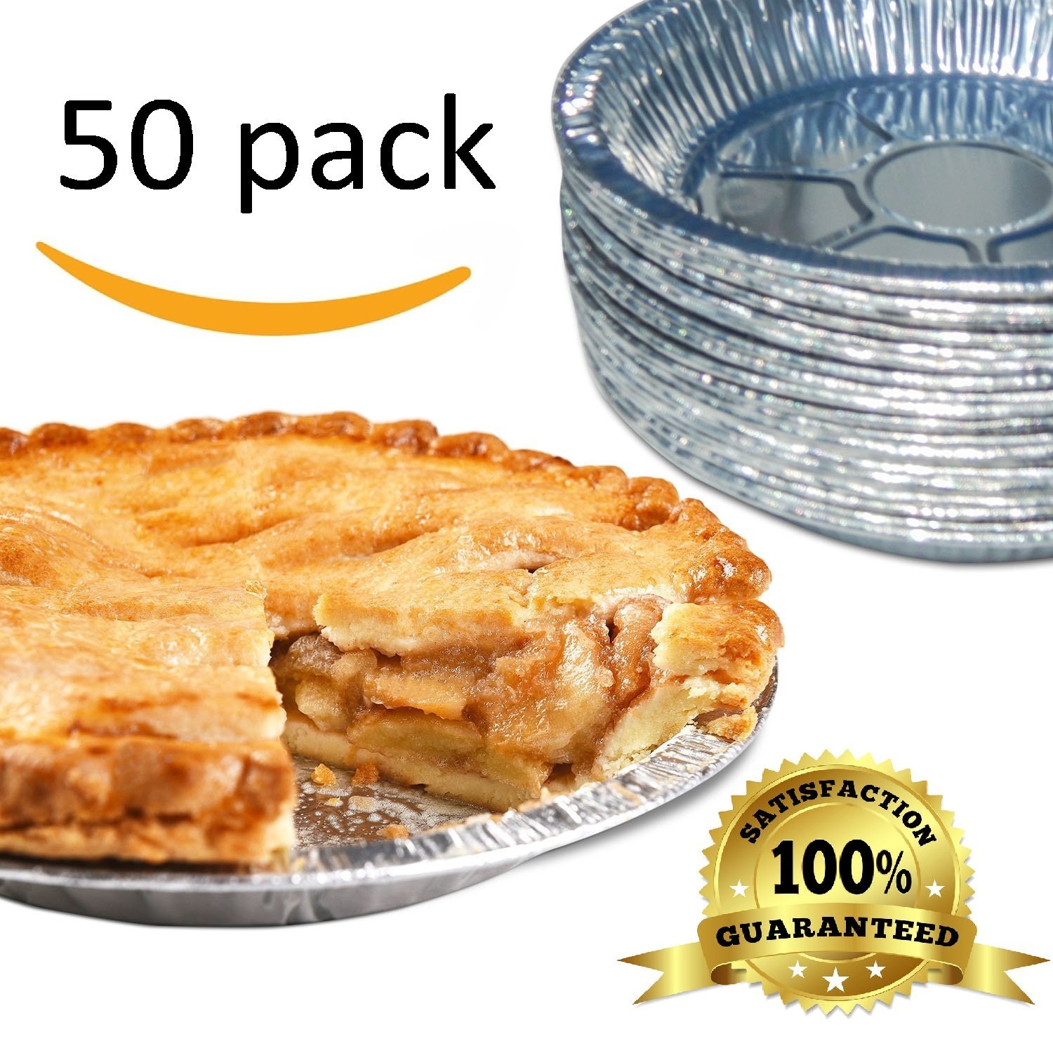 Premium 9" Aluminum Foil Pie Pans. Disposable Tin Plates for Pies Tart