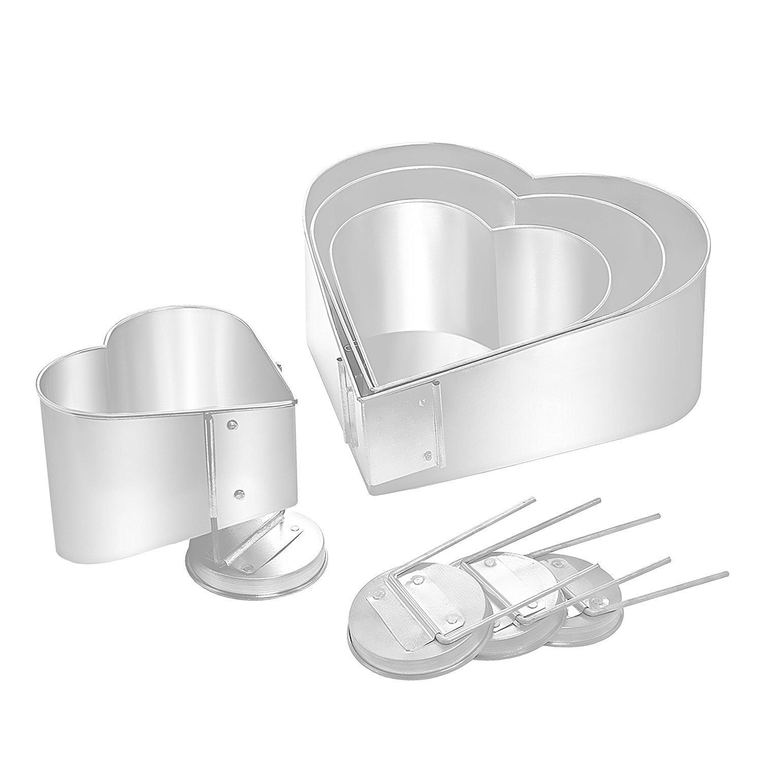 Euro Tins multi layer cake pans Topsy Turvy Heart 4 tier wedding cake
