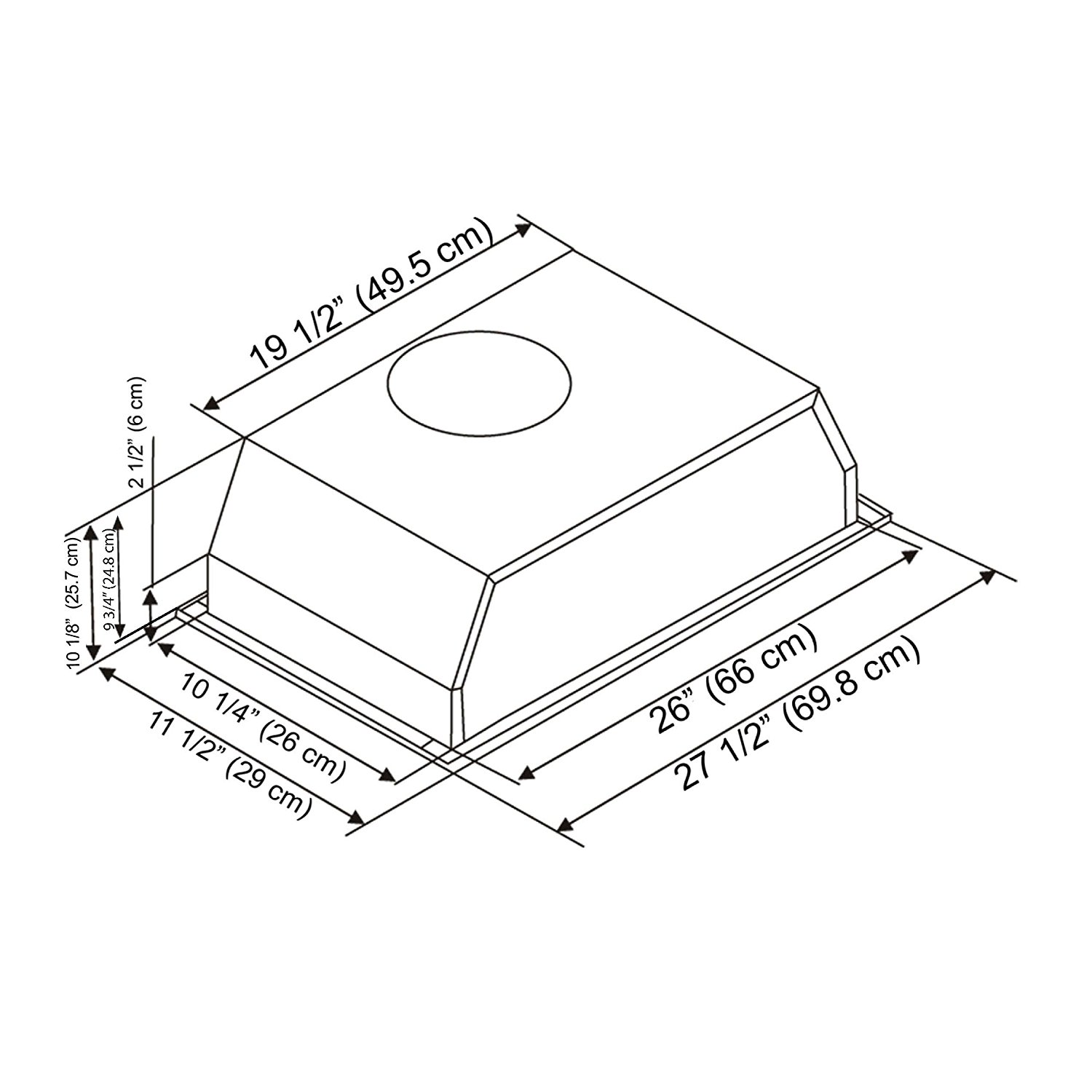 Ancona Stainless Steel 450 CFM BuiltIn Range Hood, 28Inch N4 free