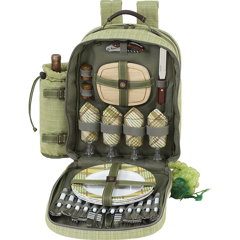 Picnic at Ascot Deluxe Equipped 4 Person Picnic Backpack with Cooler