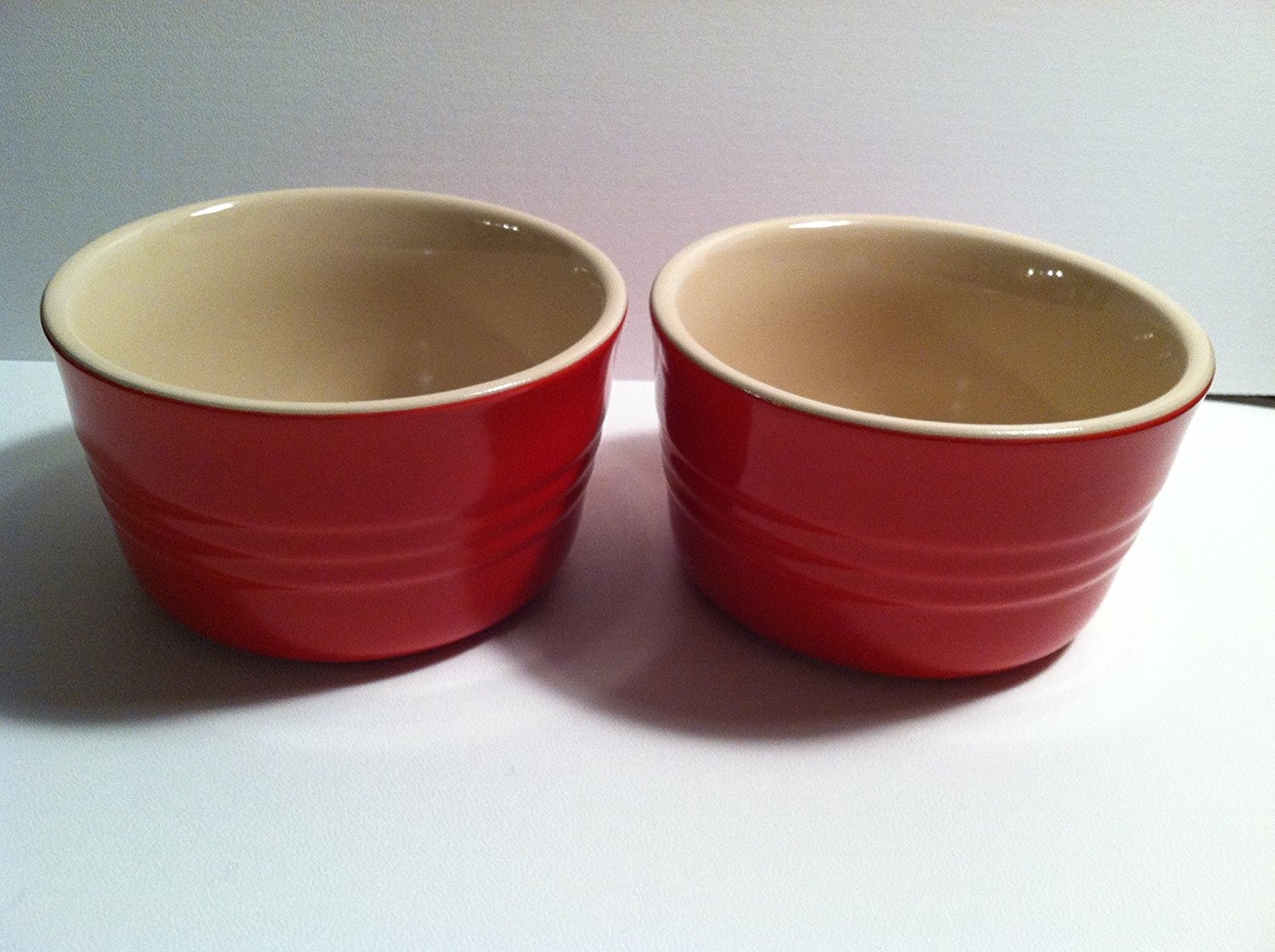 Le Creuset Stoneware Set of Two French Ramekins, 7 3/4 Oz., Chili Red