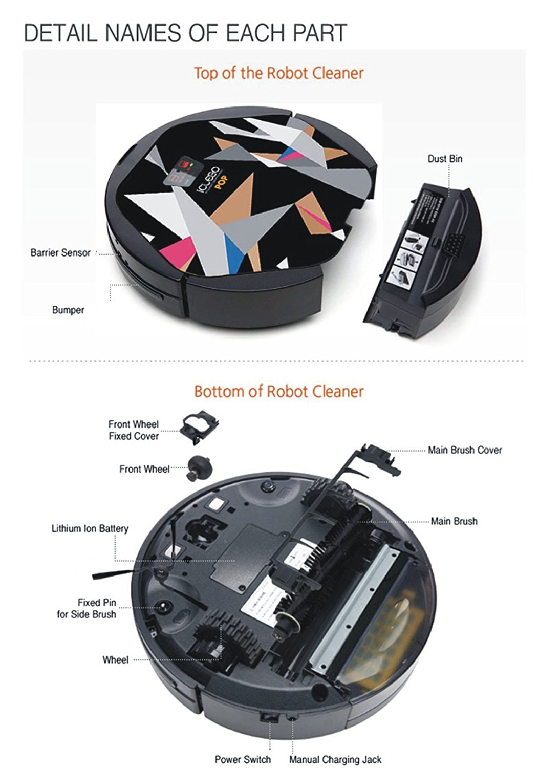 YUJIN Robot iClebo POP Magic Balck YCRM05P3 Remote Robotic Vacuum Cleaner + free gift N3 free