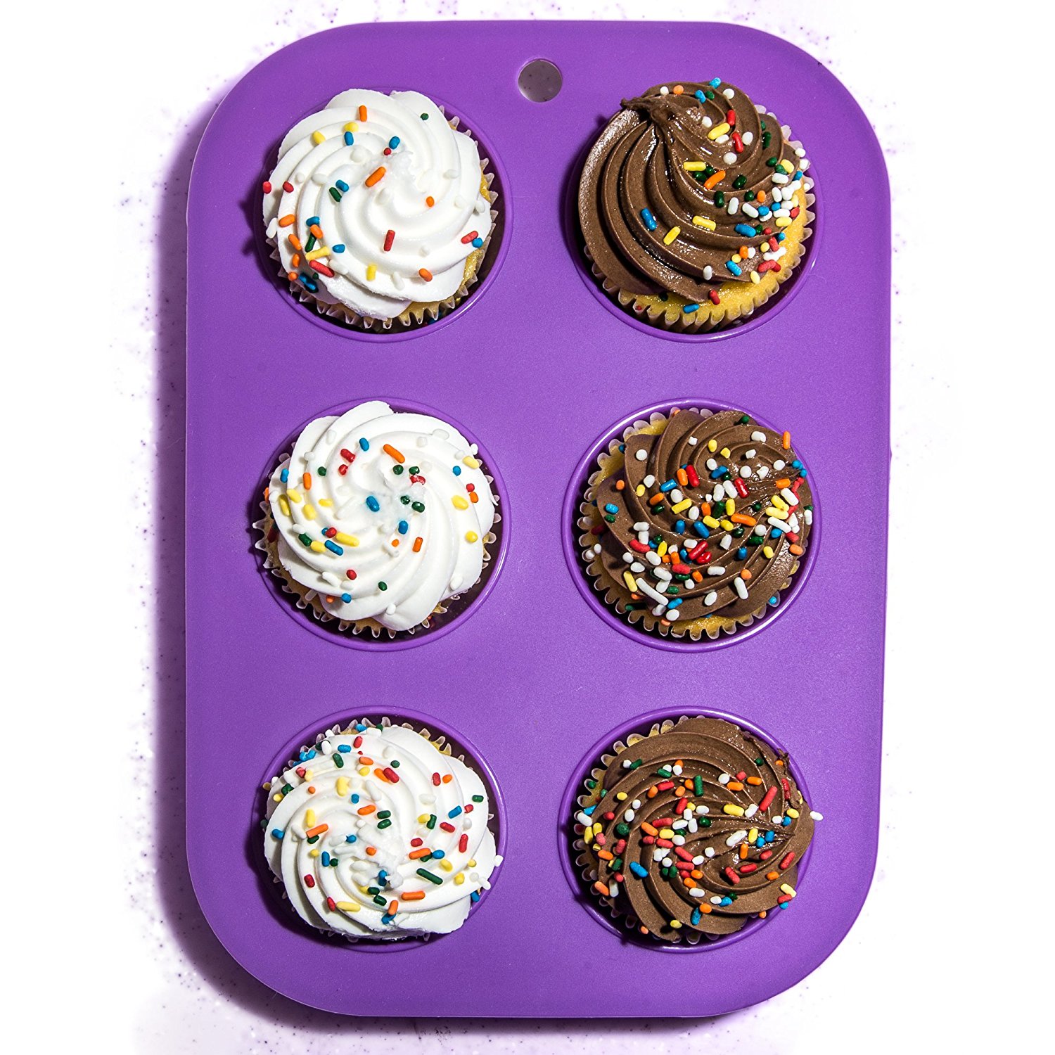 Muffin Cupcake Quiche Pan, 6cup (Set of 2) 100 Food Grade Nonstick