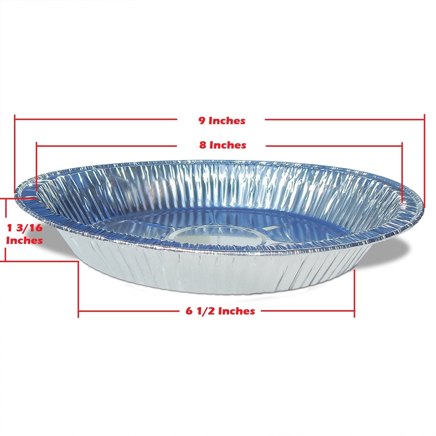 Premium 9" Aluminum Foil Pie Pans. Disposable Tin Plates for Pies Tart