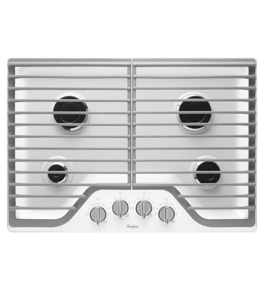 Whirlpool WCG51US0DW 30" White Gas Sealed Burner Cooktop free image