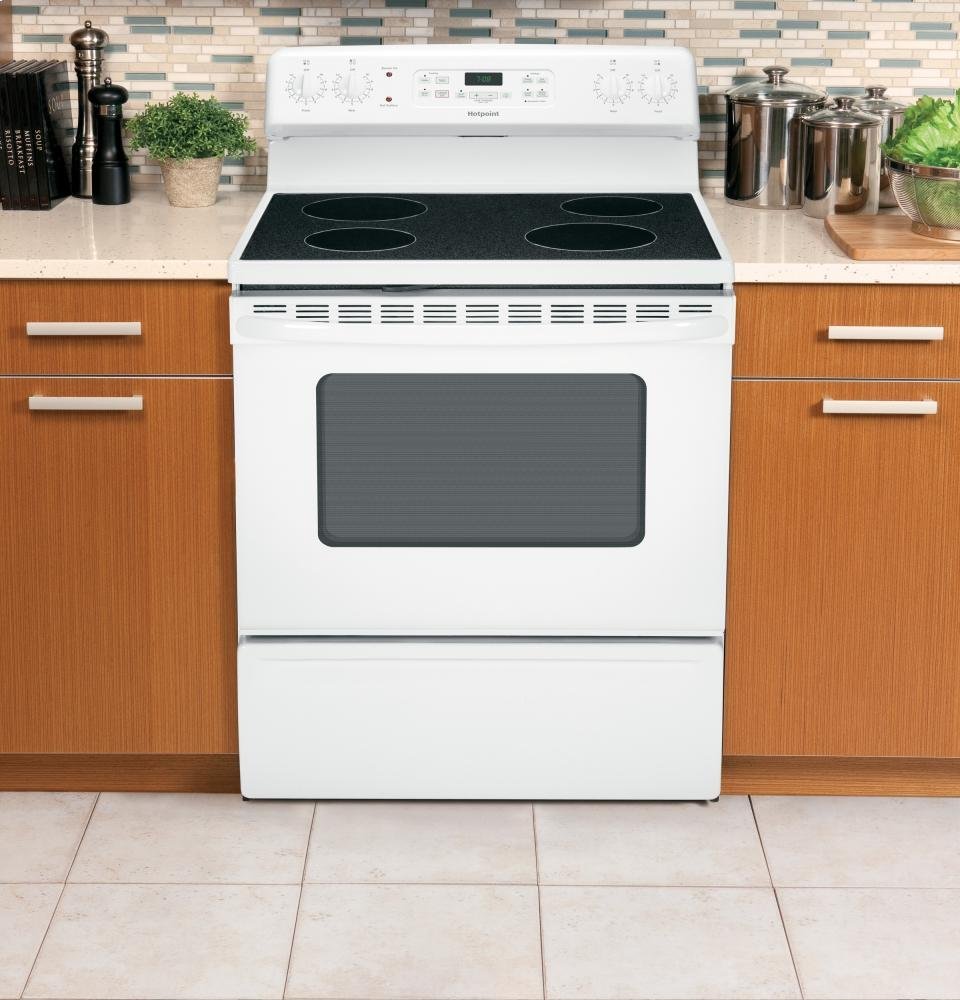 5 Cu. Ft. Electric Self Cleaning Range Color White N2 free image download