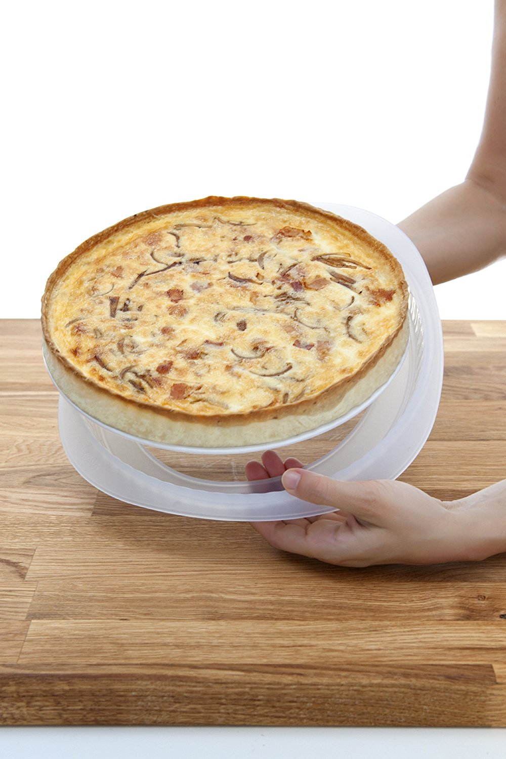 Lekue 11Inch Quiche Pan with Ceramic Removable Plate, Red N8 free
