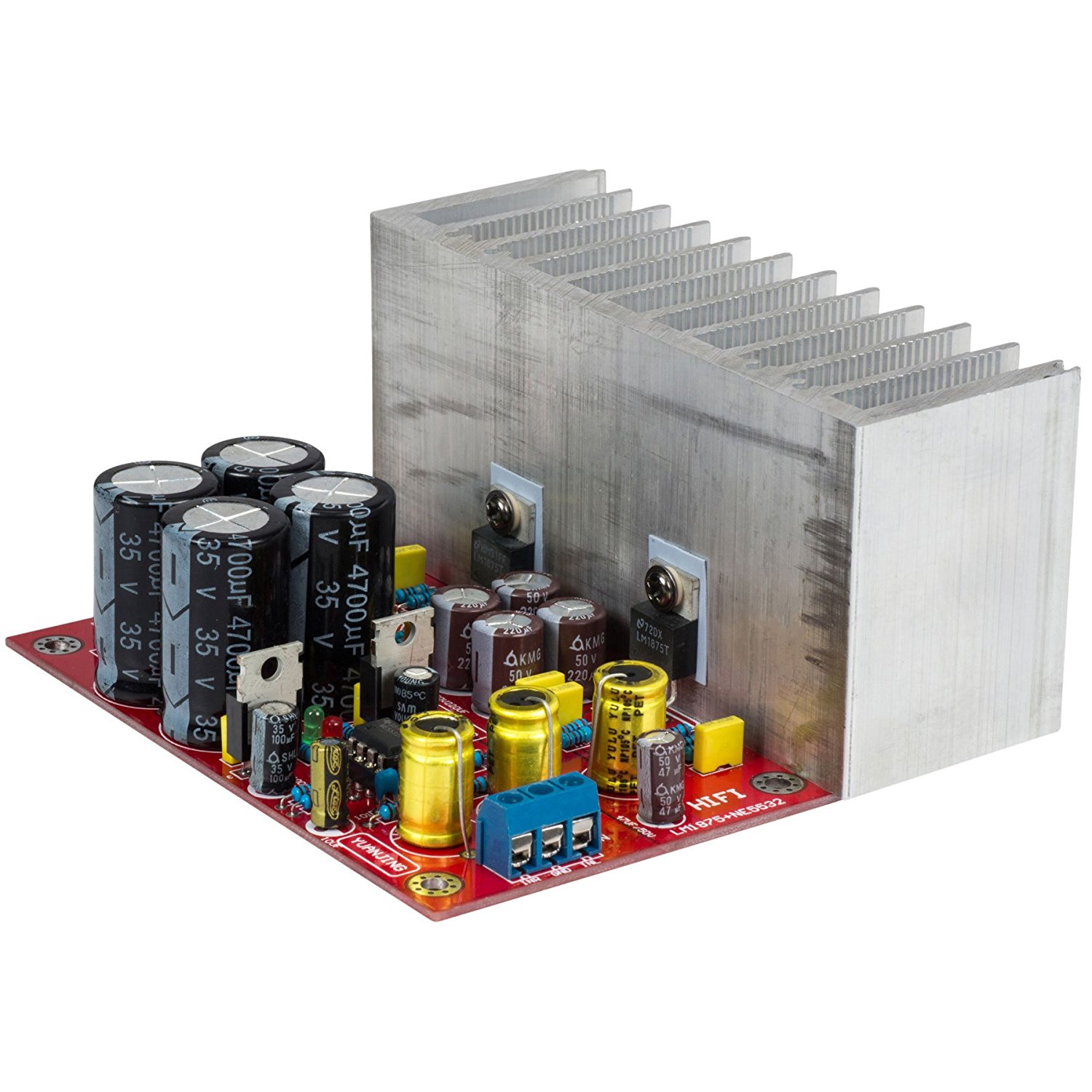 YuanJing LM1875 Power Amplifier Board and Heat Sink with NE5532