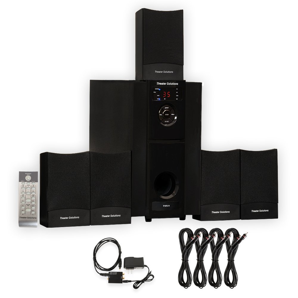 Theater Solutions TS511 Home Theater 5.1 Speaker System with Optical