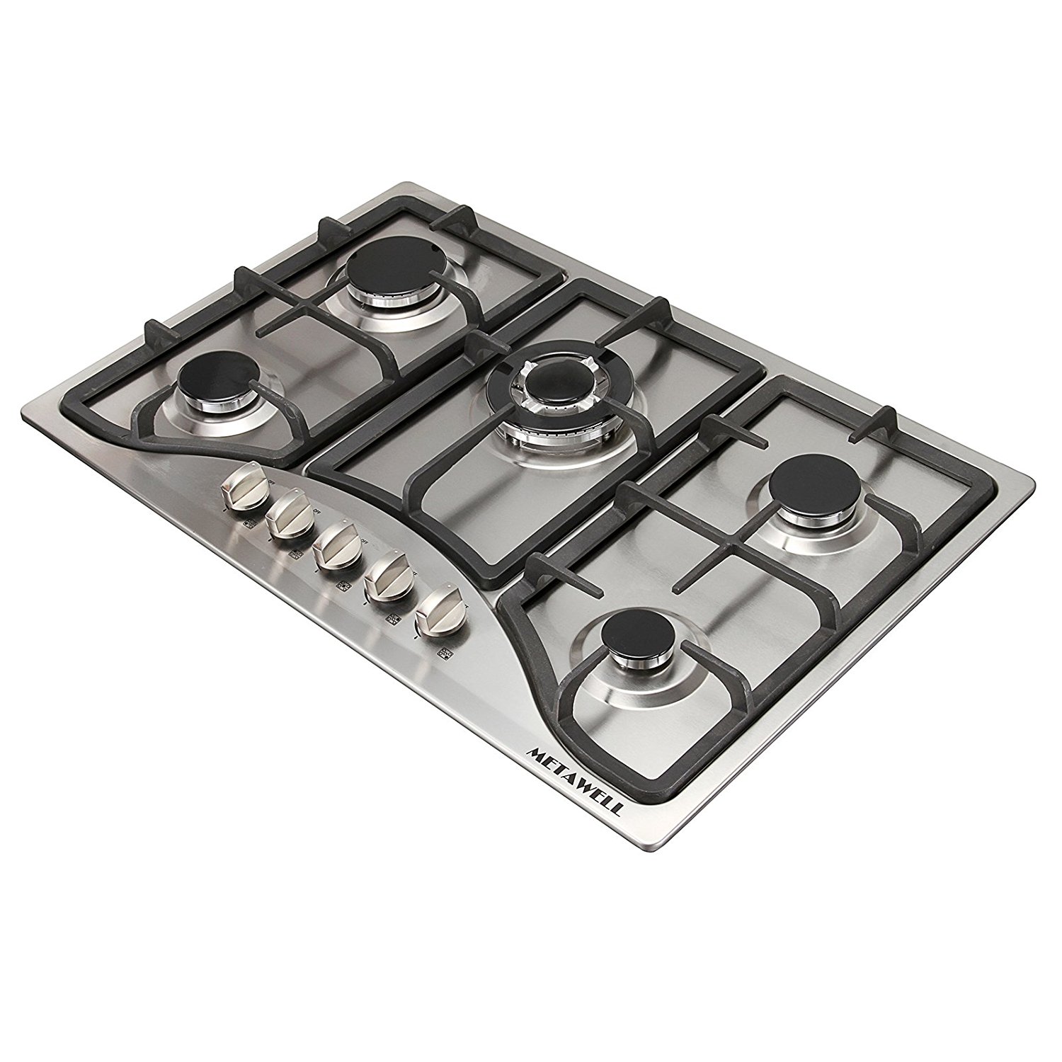 METAWELL 30" Stainless Steel 5 Burner Builtin Stoves NG Gas Hob