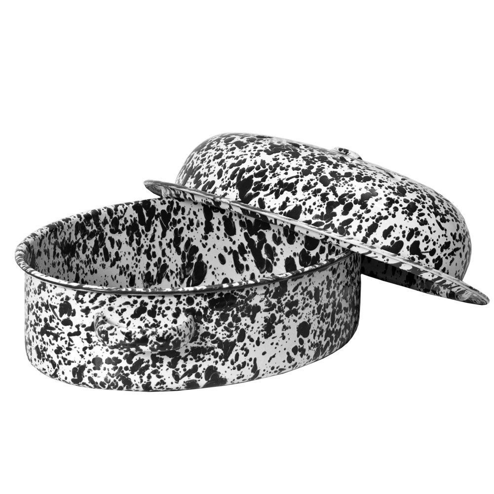 Enamelware Small Oval Roaster Red Marble N3 free image download