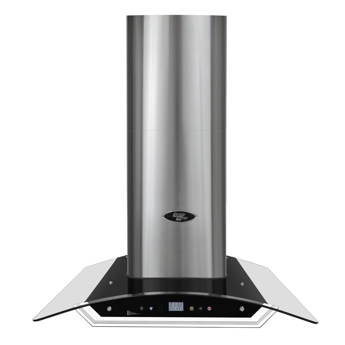 LessCare LH230G 30" Glass Canopy Wall Mount Range Hood with