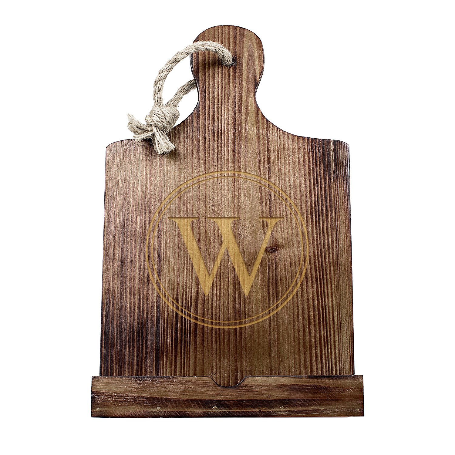 Cathy's Concepts Personalized Wooden iPad & Recipe Stand, White, Letter