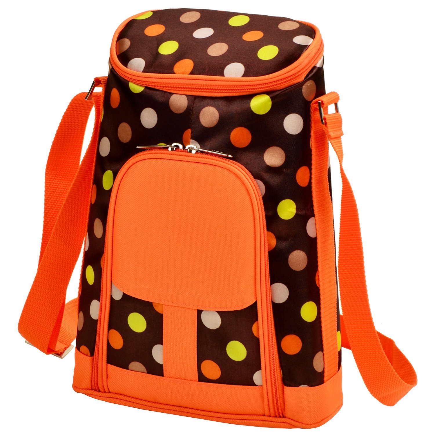 Picnic at Ascot Stylish 2 Bottle Insulated Wine Tote Bag with Cheese Board, Knife and Corkscrew