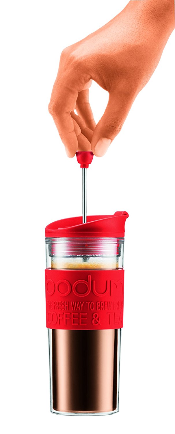 Bodum K11102913 Travel Press Set Coffee Maker with Extra Lid, 12 oz