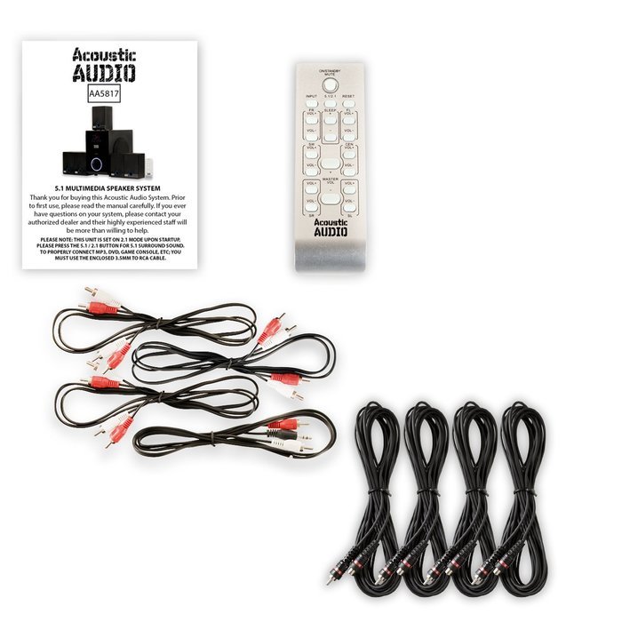 Acoustic Audio AA5817 Home Theater 5.1 Speaker System with 4 Extension