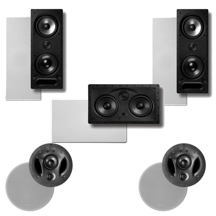 Polk Audio Surround System Pair of 265rt, 1 255crt Inwall, Pair of
