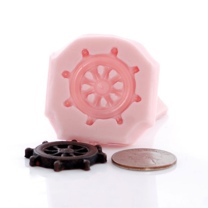 Small Captians Ship Wheel Silicone Mold Food Safe Fondant, Resin