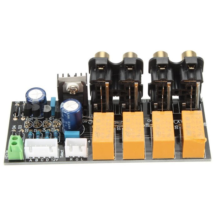 ELEGIANT 915V Audio Input 4Channel Stereo Audio Signals Select Relay