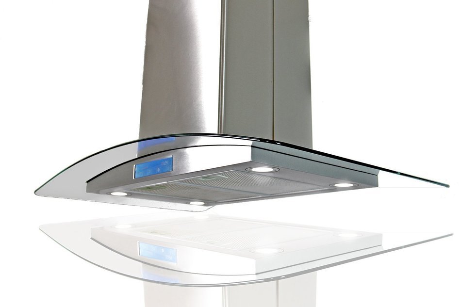 FIREBIRD Stainless Steel 36" Euro Style Island Mount Range Hood LED
