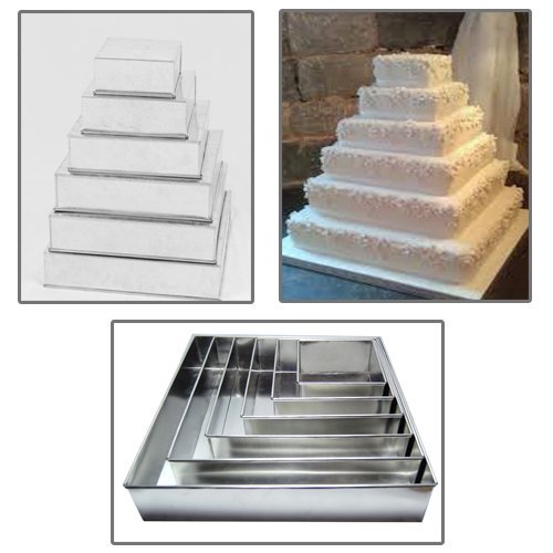 1 X 6 Tier Square Multilayer Wedding birthday Anniversary Cake Baking