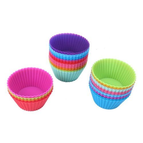 12PCS Soft Silicone Cake Muffin Chocolate Cupcake Bakeware Baking Cup