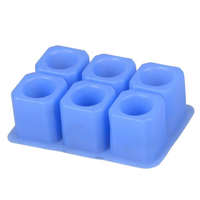 2win2buy 6Cup Square Ice Cubes Glass Silicone Mold Cool Shooters Tray