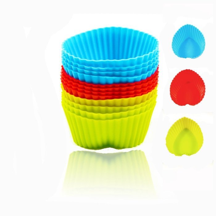 Silicone Baking Cups DefenderX NonStick Cupcake and Muffin Baking