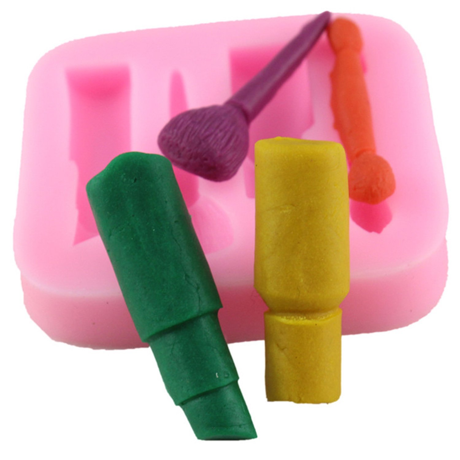 Mujiang Silicone Fondant Makeup Molds Cake Decorating Tools Lipstick