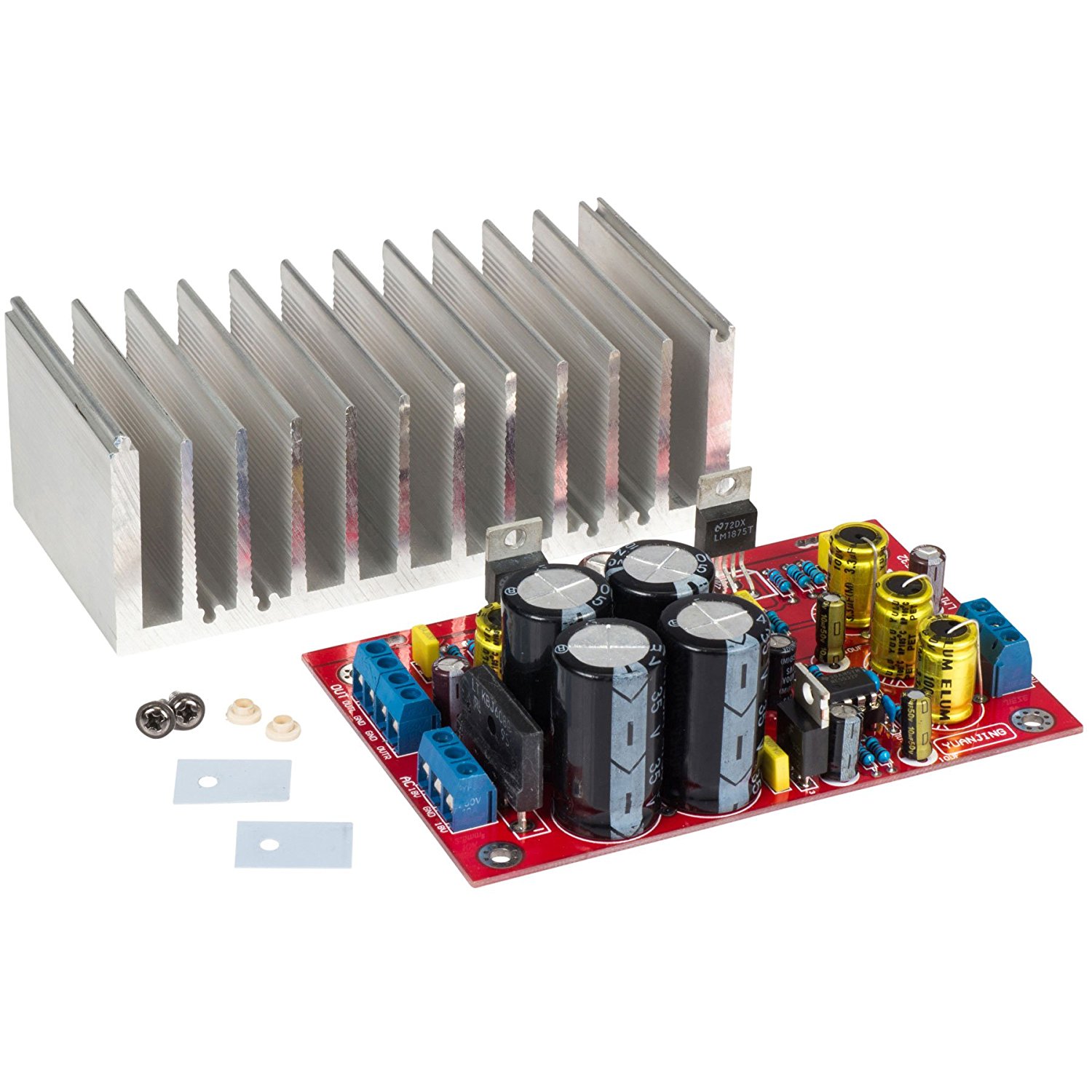 YuanJing LM1875 Power Amplifier Board and Heat Sink with NE5532