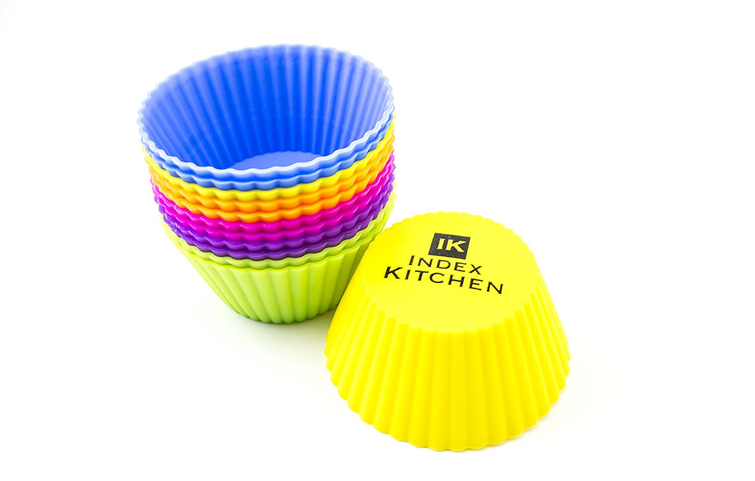 Index Kitchen Set of 24 Silicone Baking Cups; Vibrant Colors