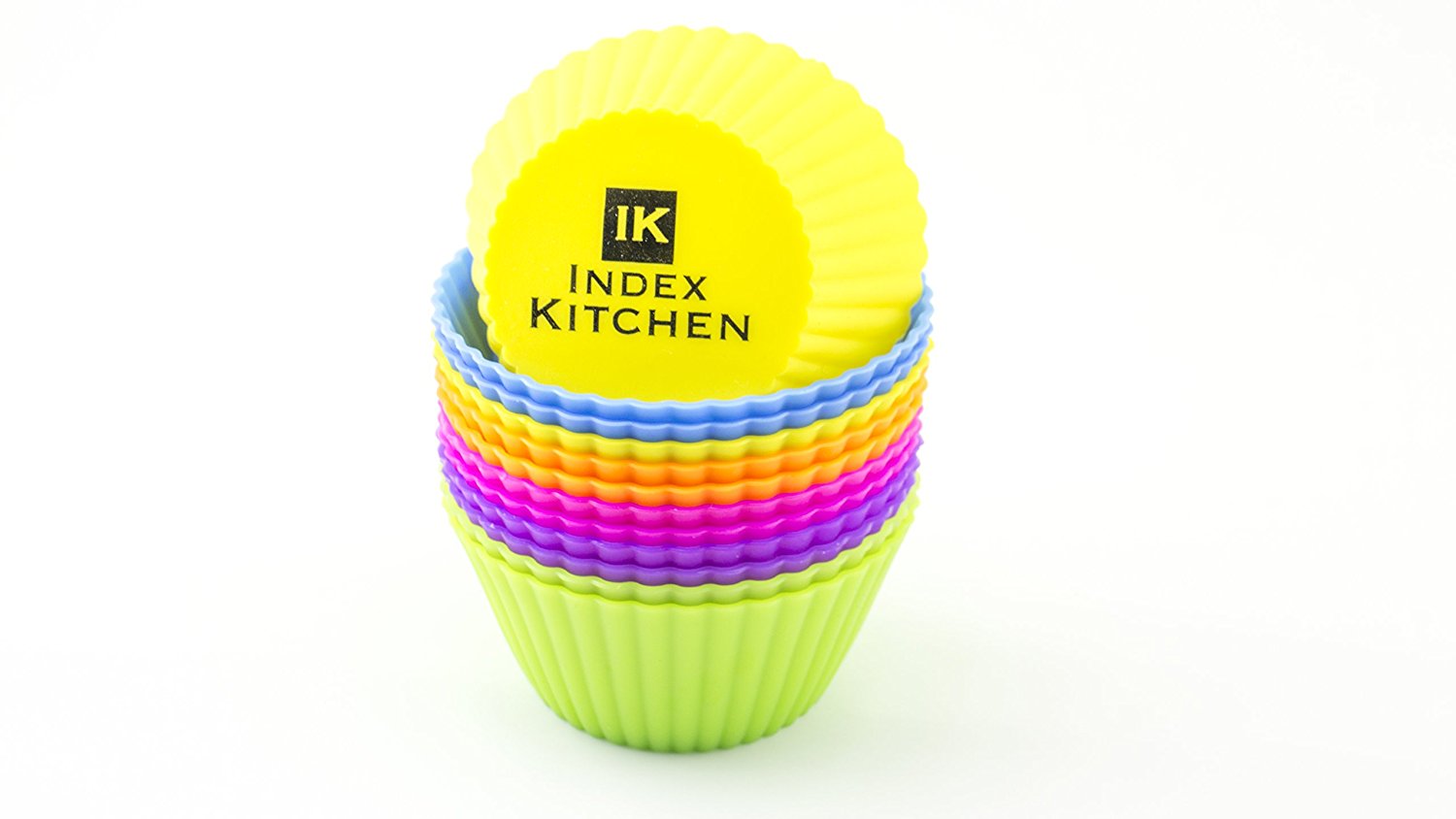 Index Kitchen Set of 24 Silicone Baking Cups; Vibrant Colors