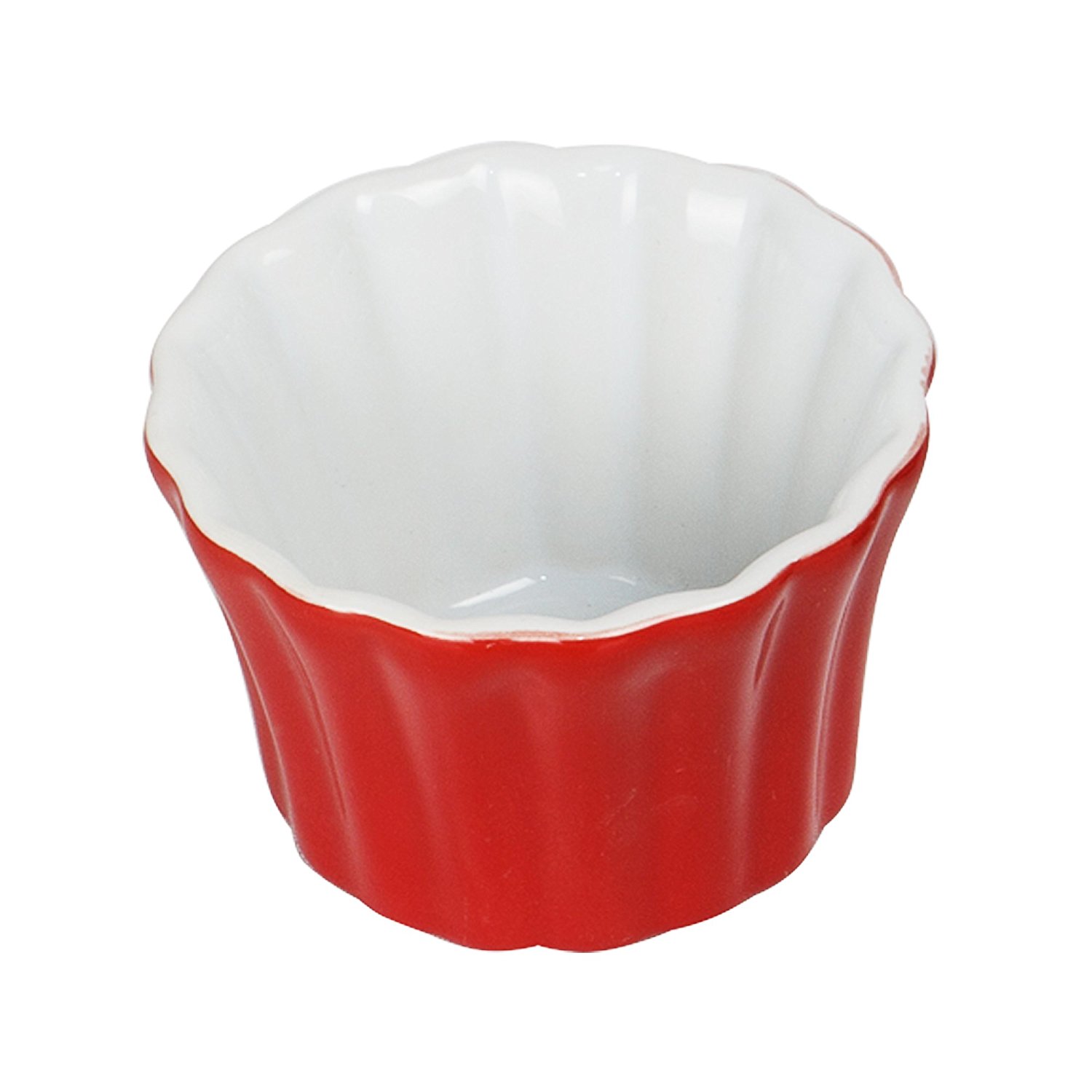 DOYOLLA Set of 6 Round Porcelain Ramekins Souffle Baking Dish, Random