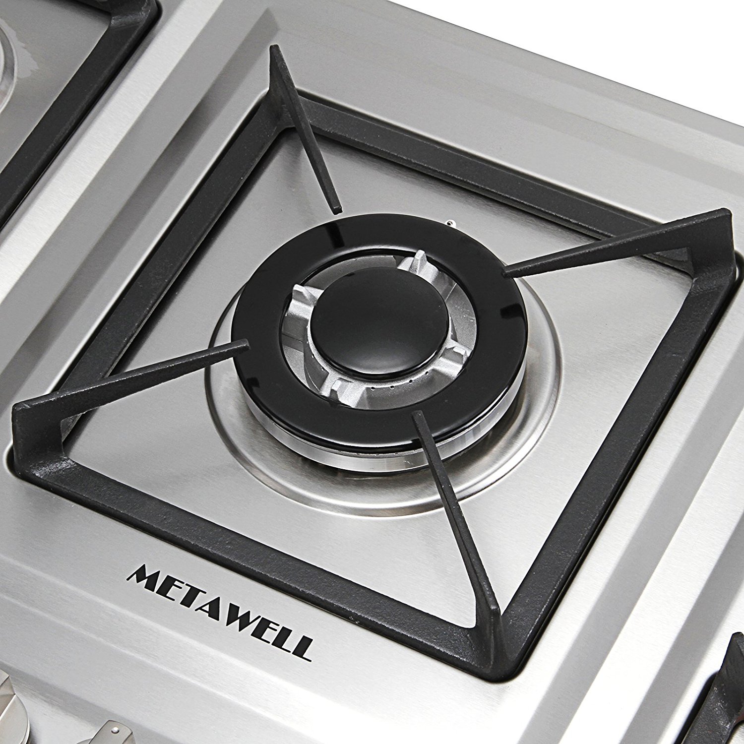 METAWELL 34" Stainless Steel 5 Burner Builtin Stoves NG Gas Hob