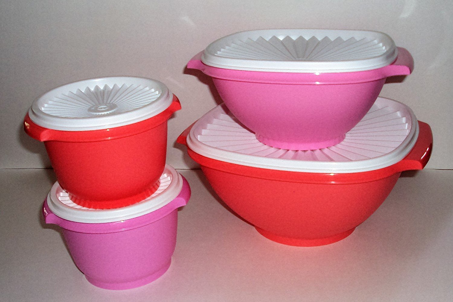 Tupperware Servalier Bowls Set of 4 Nesting Serving Bowls Spring Guava